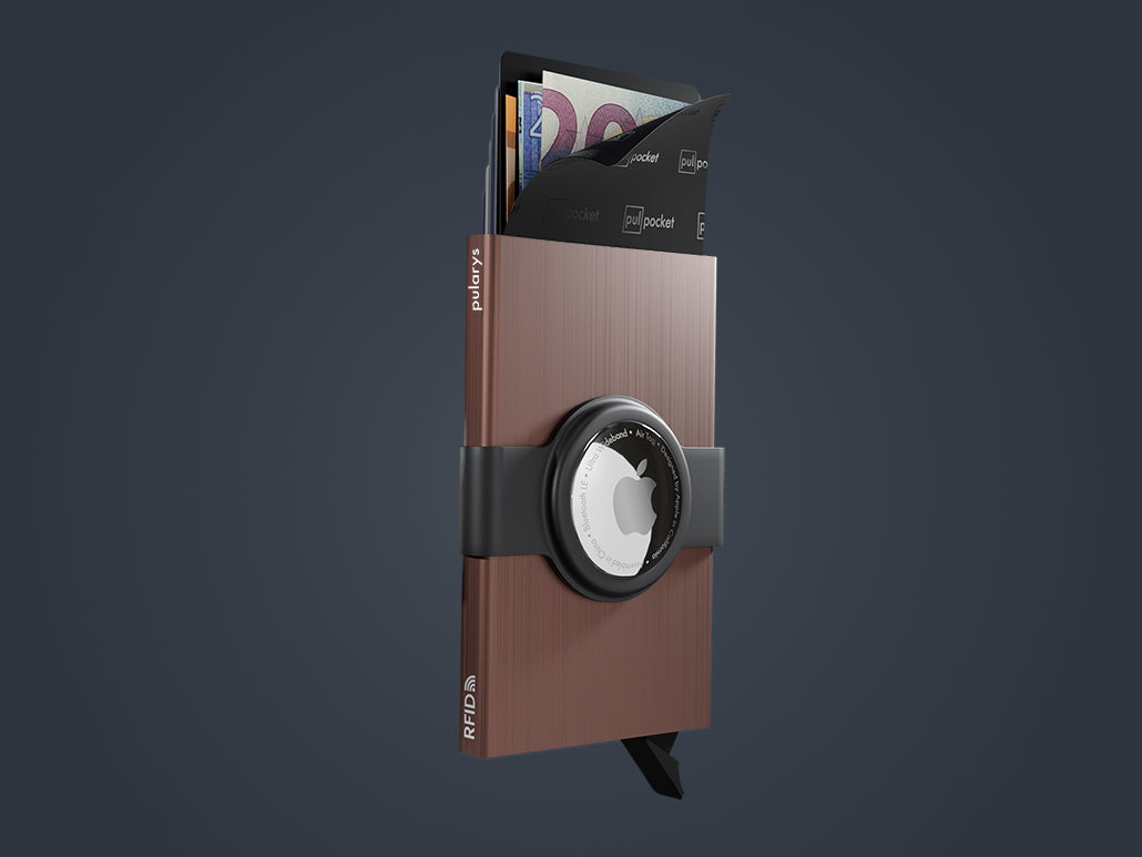 Pularys Zen Line For AirTag Brushed Aluminum Brown
