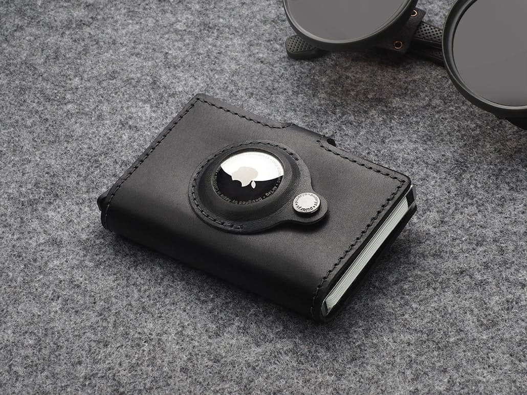 Pularys Easy Air Tag Holder Nomad Leather Black