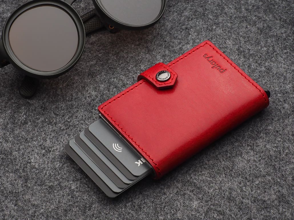 Pularys Easy Air Tag Holder Nomad Leather Red 4