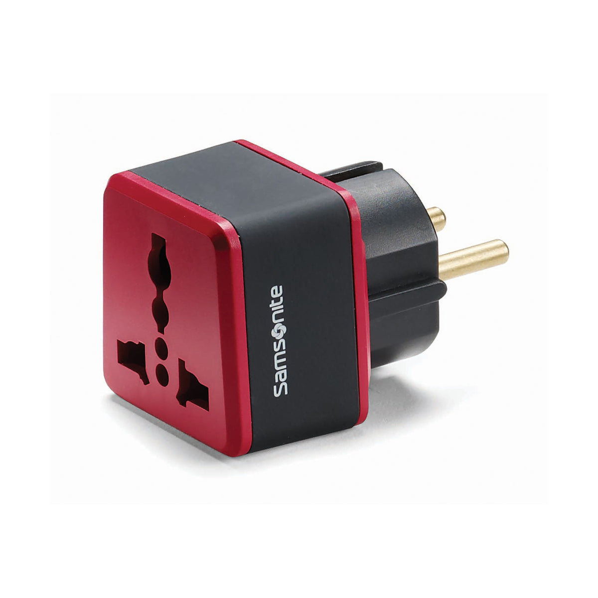 Samsonite Grounded Adapter Plug (Europe/Mid East) – Black/Red 1