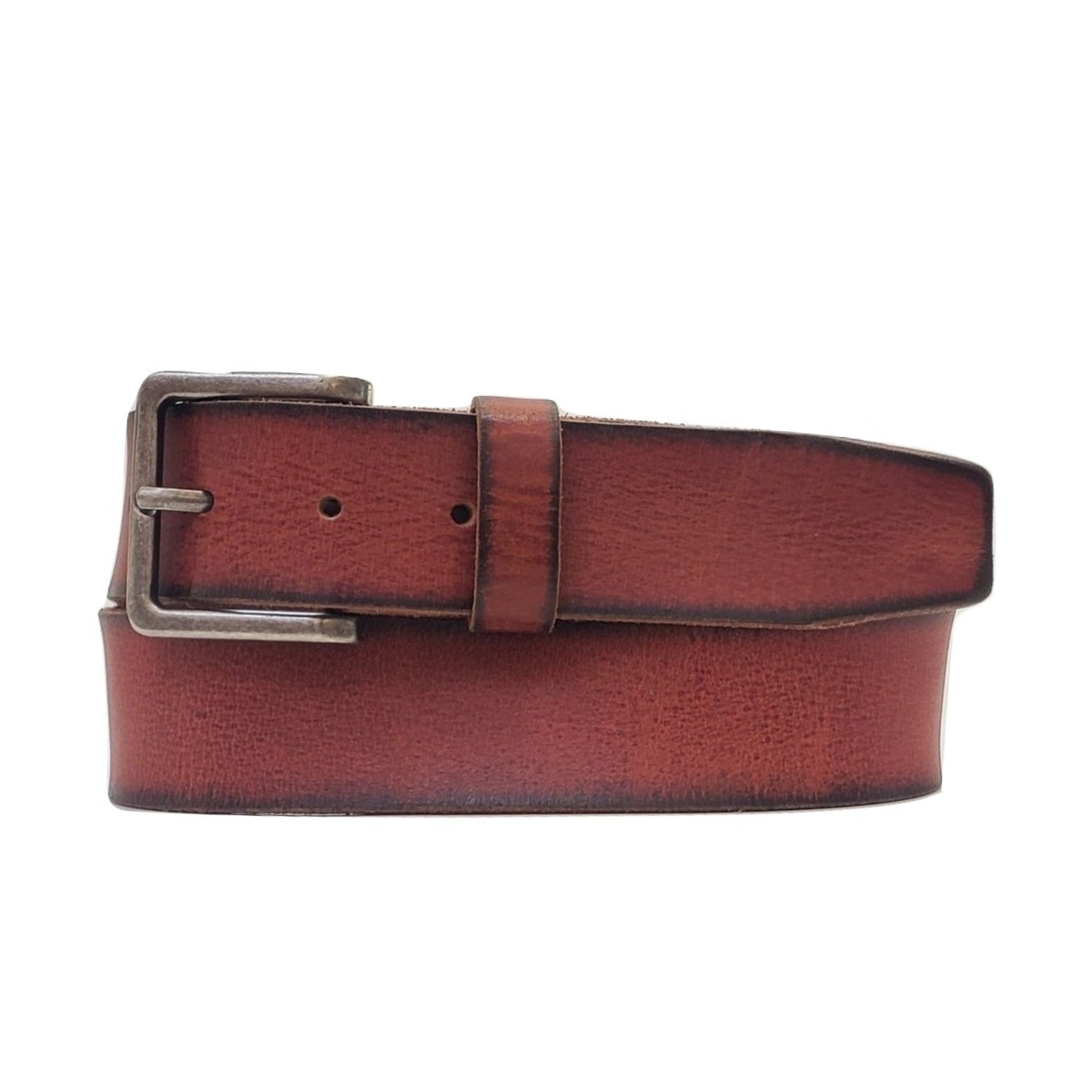 The Canyon Belt - Tan Leather Belt with Charred Edges 12