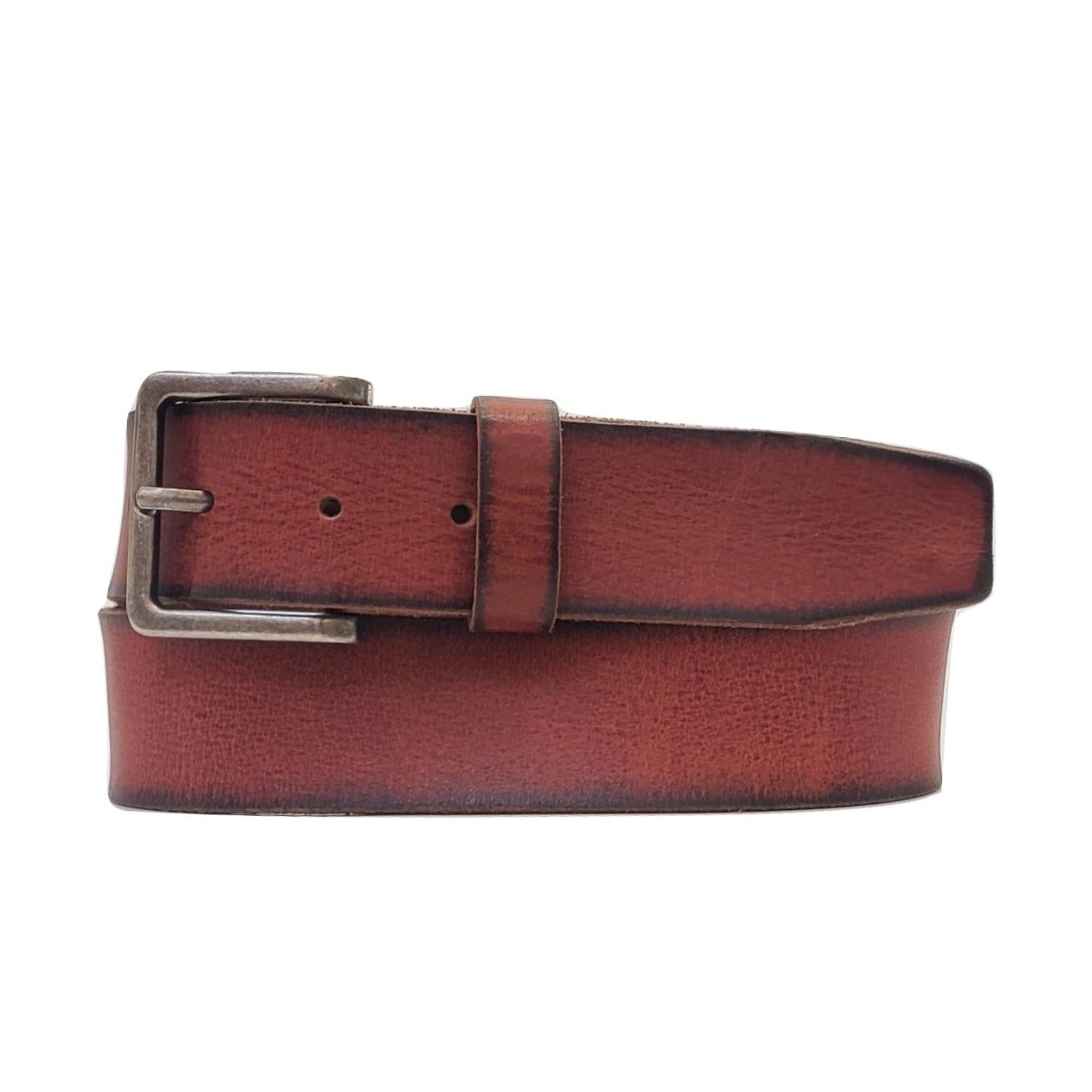 Canyon Belt  - Tan Women's Leather Belt & Charred Edges 9